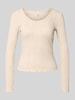 ONLY Slim Fit Langarmshirt mit Baumwoll-Anteil Modell 'TENNA' Sand