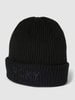 Roxy Beanie met labelstitching, model 'FREJA' Zwart