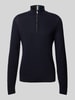 Brax Gebreide pullover met opstaande kraag, model 'Steffen' Marineblauw