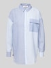 A-view Regular fit overhemdblouse met structuurmotief, model 'Mila' Blauw