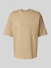 REVIEW T-Shirt mit Label-Stitching Taupe