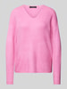 Vero Moda Regular Fit Strickpullover mit V-Ausschnitt Modell 'CREWLEFILE' Pink