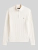Tommy Hilfiger Regular Fit Troyer aus reiner Baumwolle mit Logo-Stitching Ecru