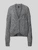 Stefanel Cardigan met ribboorden Donkergrijs