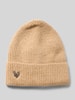 Pieces Czapka z dodatkiem wełny w rozmiarze uniwersalnym model ‘NIVA’ Beżowy melanż