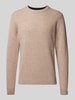 Casual Friday Gebreide pullover met structuurmotief, model 'Karl' Camel gemêleerd