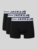 Jack & Jones Boxershort met elastische band met logo in een set van 3 stuks Zwart