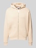 REVIEW Essentials hoodie met ritssluiting en logo  Taupe