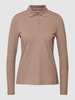 Montego Shirt met lange mouwen met polokraag Taupe gemêleerd