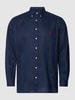 Polo Ralph Lauren Big & Tall PLUS SIZE linnen overhemd met logostitching Marineblauw