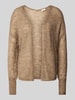 Fransa Cardigan met geribde mouwboorden, model 'sissel' Taupe