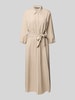 comma Hemdblusenkleid mit Brusttaschen Taupe