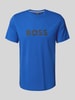 BOSS T-shirt met labelprint Koningsblauw