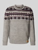 Superdry Strickpullover mit Label-Patch Mittelgrau