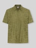 Brax Regular Fit Bluse aus reiner Baumwolle mit Lochstickerei Oliv