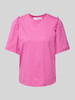 Selected Femme T-shirt w jednolitym kolorze model ‘PENELOPE’ Mocnoróżowy