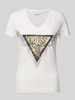 Guess T-Shirt mit Label-Print Ecru