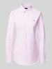 Polo Ralph Lauren Bluzka koszulowa o kroju slim fit z wyhaftowanym logo Mocnoróżowy