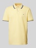 Fynch-Hatton Regular Fit Poloshirt mit Kontraststreifen Hellgelb