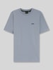 BOSS Green męski t-shirt o kroju regular fit z mieszanki bawełny Szaroniebieski