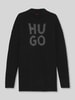 HUGO Oversized gebreide pullover van wolmix, model 'SLOGUIS' Zwart