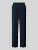 Marc Cain Straight leg pantalon met persplooien Marineblauw