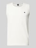 LERROS Tanktop mit Rundhalsausschnitt und Logo-Print Weiss