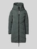 khujo Regular fit gewatteerde lange jas met logoprint, model 'Darka' Donkergroen