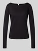 QS Longsleeve mit U-Boot-Ausschnitt Black