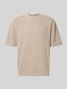 PEGADOR Oversized T-Shirt mit Logo-Stitching Modell 'Lagos' Taupe