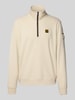 PME Legend Sweatshirt met schipperskraag en labeldetail Offwhite