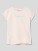 Pepe Jeans T-shirt met labeldetail, model 'HANA' Lichtroze