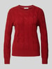 Tommy Hilfiger Gebreide pullover met ribboorden Donkerrood