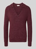 FREE/QUENT Strickpullover mit gerippten Abschlüssen Modell 'Hil' Bordeaux