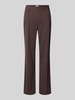 Christian Berg Woman Flared stoffen broek met vaste persplooien Donkerbruin
