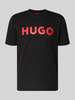 HUGO T-shirt met labelopschrift, model 'DULIVIO' Zwart