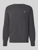 Lacoste Regular fit gebreide pullover van pure wol Middengrijs