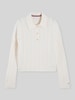 Tommy Hilfiger Poloshirt aus Woll-Mix mit Seide-Anteil Offwhite