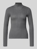Liu Jo White Strickpullover mit Stehkragen Anthrazit