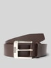 BOSS Leren riem met doornsluiting, model 'JEMIO' Donkerbruin