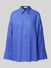 Christian Berg Woman Relaxed fit linnen blouse met overhemdkraag Blauw