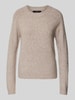 Vero Moda Weicher Langarm Pullover mit Rundhalsausschnitt Modell 'DOFFY' Sand