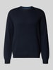 Christian Berg Men Gebreide pullover met ribboorden Marineblauw