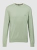 BOSS Gebreide pullover met ronde hals, model 'Pacas' Rietgroen