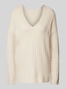 Vila Strickpullover mit V-Ausschnitt Modell 'MIRAZ' Beige