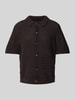 Jack & Jones Premium Regular Fit Strickshirt mit Knopfleiste Black