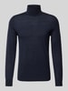 Tiger Of Sweden Gebreide pullover van wol met col, model 'Neville' Marineblauw