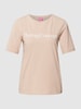 TheJoggConcept T-shirt met labelprint, model 'SIMONA' Middenbruin