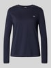 Gant Bluzka z długim rękawem, okrągłym dekoltem i wyhaftowanym logo Granatowy