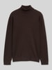 Tom Tailor Rollkragenpullover mit Feinstrickstruktur Dunkelbraun